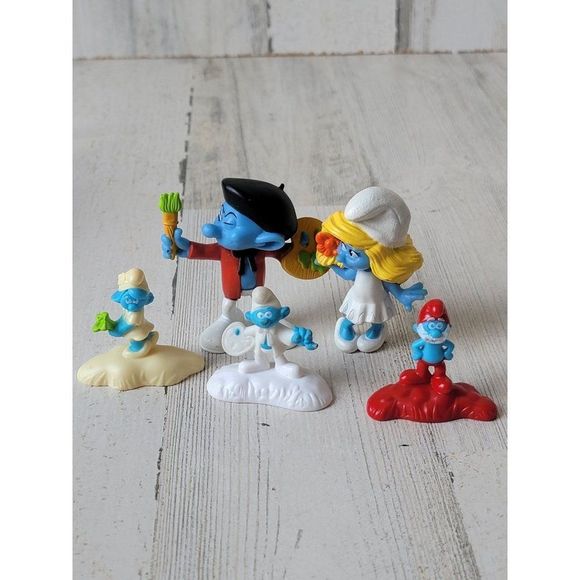 Smurfette Papa Smurf painter accessory playset toy Village - Picture 1 of 10